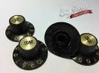 画像2: 59 PARTS/SET OF 4 AGED RELIC GIBSON 335 WITCH HAT KNOBS BLACK/GOLD US SIZE /ノブ/ビンテージパーツ/全国一律送料無料 (2)