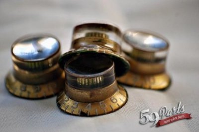 画像3: 59PARTS / Gibson Top Hat Reflector Knobs gold/silver/ノブ/ビンテージパーツ/全国一律送料無料