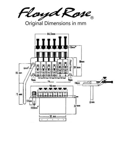 画像3: Floyd Rose FRTS1000SR2 Special Series Tremolo System with R2 Nut, Satin Chrome/サスティーンブロック37mm/フロイドローズスペシャル/全国一律送料無料