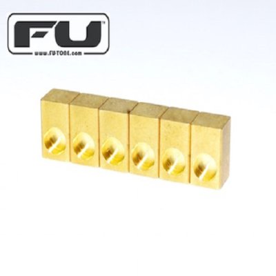 画像1: FU-Tone Naval Brass Saddle Insert Set (6 String) Gold/ブラスインインサートブロック/フロイドローズ/全国一律送料無料