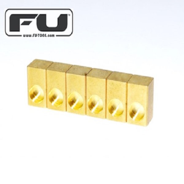 画像1: FU-Tone Naval Brass Saddle Insert Set (6 String) Gold/ブラスインインサートブロック/フロイドローズ/全国一律送料無料 (1)