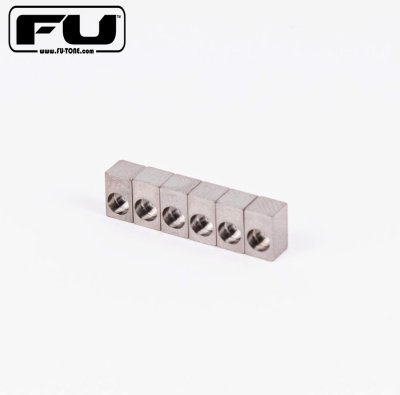 画像1: FU-Tone Titanium Saddle Insert Set (6 String)  Silver/チタンインサートブロック/フロイドローズ/全国一律送料無料