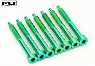 画像1: FU-Tone Titanium String Lock Screw Set(7) Green/フロイドローズ/チタン製ロックスクリュー/トレモロパーツ/全国一律送料無料