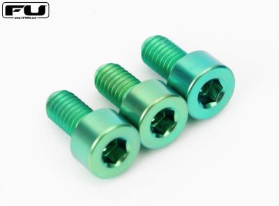 画像1: FU-Tone Titanium Nut Clamping Screw Set (3) – GREEN/フロイドローズ/チタン製ナットキャップマウントスクリュー/トレモロパーツ/全国一律送料無料