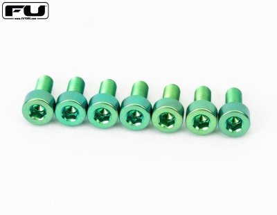 画像1: FU-Tone Titanium Saddle Mounting Screw Set (7) – GREEN/フロイドローズ/チタン製サドルマウントスクリュー/トレモロパーツ/全国一律送料無料