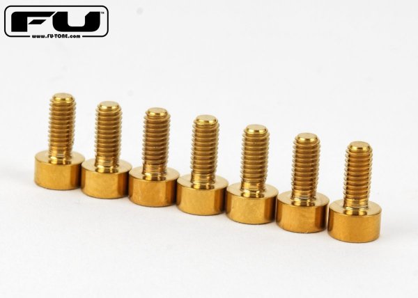 画像1: FU-Tone Titanium Saddle Mounting Screw Set (7) –  Gold/フロイドローズ/チタン製サドルマウントスクリュー/トレモロパーツ/全国一律送料無料 (1)