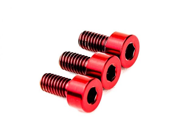 画像1: FU-Tone Titanium Nut Clamping Screw Set (3) – RED/フロイドローズ/チタン製ナットキャップマウントスクリュー/トレモロパーツ/全国一律送料無料 (1)