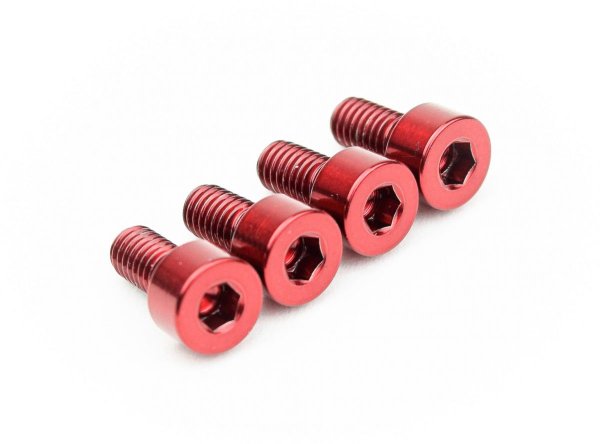 画像1: FU-Tone Titanium Nut Clamping Screw Set (4) – RED/フロイドローズ/チタン製ナットキャップマウントスクリュー/トレモロパーツ/全国一律送料無料 (1)