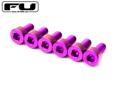 画像1: FU-Tone Titanium Saddle Mounting Screw Set (6) – Purple/フロイドローズ/チタン製サドルマウントスクリュー/トレモロパーツ/全国一律送料無料