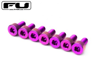 画像1: FU-Tone Titanium Saddle Mounting Screw Set (7) – Purple/フロイドローズ/チタン製サドルマウントスクリュー/トレモロパーツ/全国一律送料無料