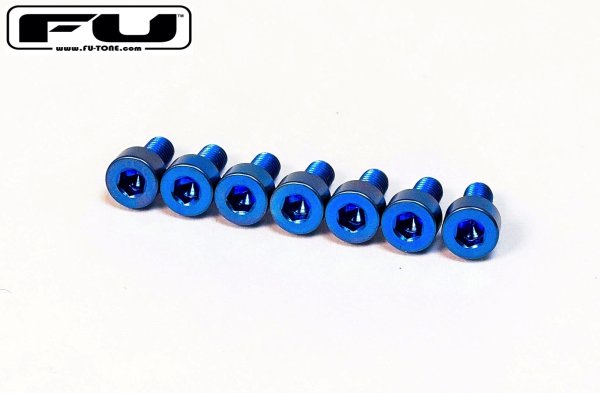 画像1: FU-Tone Titanium Saddle Mounting Screw Set (7) – Blue/フロイドローズ/チタン製サドルマウントスクリュー/トレモロパーツ/全国一律送料無料 (1)