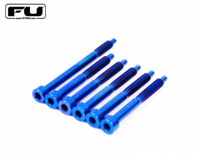 画像1: FU-Tone Titanium String Lock Screw Set with D-Tuna – Blue/フロイドローズ/チタン製ロックスクリュー/トレモロパーツ/全国一律送料無料