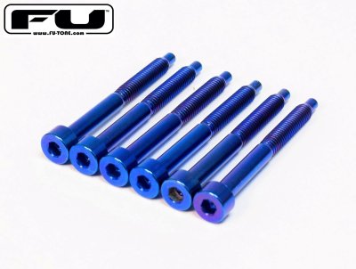 画像1: FU-Tone Titanium String Lock Screw Set(6) Blue/フロイドローズ/チタン製ロックスクリュー/トレモロパーツ/全国一律送料無料