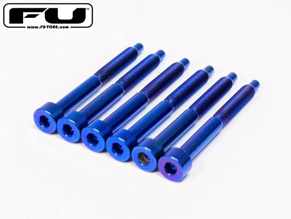 画像1: FU-Tone Titanium String Lock Screw Set(6) Blue/フロイドローズ/チタン製ロックスクリュー/トレモロパーツ/全国一律送料無料 (1)