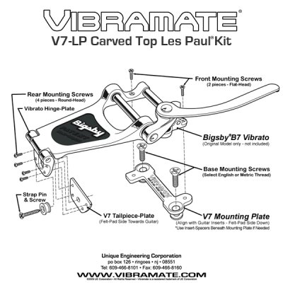 画像2: FU-Tone Vibramate V7 Mounting Plate for Bigsby B7/ヴィブラート・テールピース/マウンティング・キット/全国一律送料無料