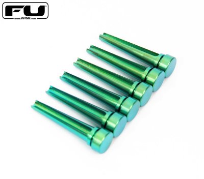 画像1: FU-Tone Titanium Acoustic Bridge Pins – GREEN/アコースティックギターブリッジピン/チタン製/弦釘/全国一律送料無料