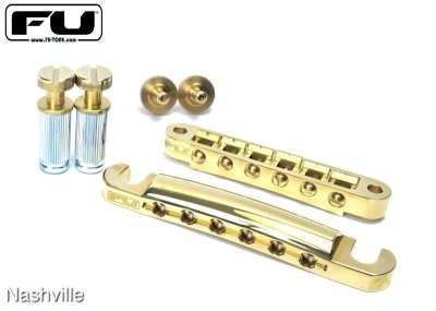 画像2: FU-Tone Stop Tail & Tune-O-Matic BRASS Bridge Set – Natural Brass/ストップテール/ブラスブリッジ/全国一律送料無料