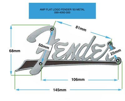 画像2: FENDER '63 FLAT AMP LOGO/フェンダー '63 フラットアンプロゴ ブラウン