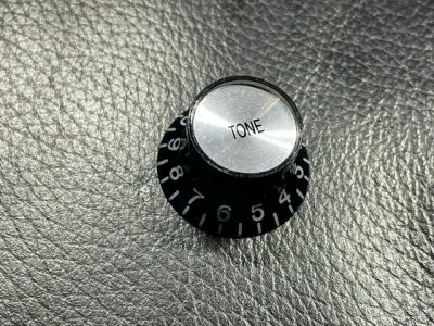 画像1: Metric Reflector Knob TONE BK Silver Top/ミリ規格/ギブソンタイプ ハットノブ