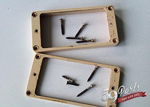 59PARTS/A SET OF 2 HAND AGED HISTORIC GIBSON PAF M-69 PICKUP MOUNTING  RINGS, CREAM/全国一律送料無料